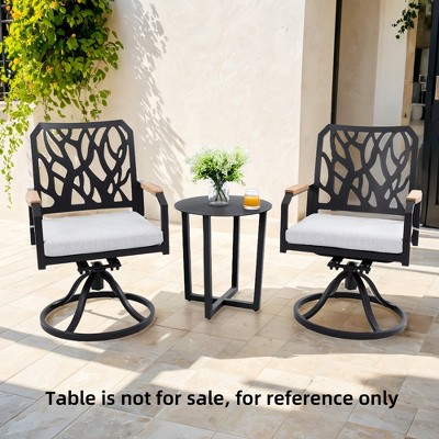 UNISOAR Outdoor Patio Aluminum Swivel Rocker 2PCS with Outdoor-grade Sunbrella Fabric Cushions