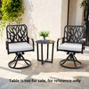 DOMETOUR 2PCS Aluminum Swivel Rocker with Sunbrella Cushions, Branch-Like Backrest, FSC Wood Armrests, Bourbon Brown - 2 of 4