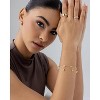 14K Gold Plated Adjustable Bracelet for Women | Twisted Bar & Paperclip Charm Chain Bracelets with Moon, Evil Eye - 4 of 4