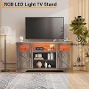 Jojoka Farmhouse LED TV Stand with Power Outlet,Media Console Table for TV Up to 65 Inch - 3 of 4