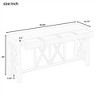 XINGHANZHENXUAN Console Table with 4 Drawers, Acacia Veneer X-Leg Entryway Table with Open Storage for Living Room, Hallway, Kitchen - 2 of 4