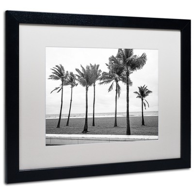Preston 'Florida BW Beach Palms' Matted Framed Art