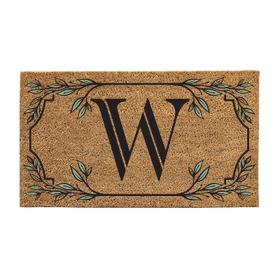 28" x 16" Monogram Coir Mat, Letter  "W"