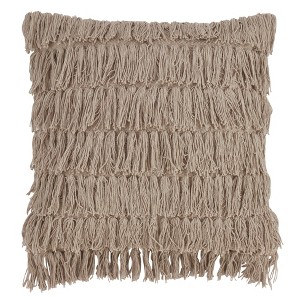 Saro Lifestyle Woven Fringes Throw Pillow Cover - 1 of 4