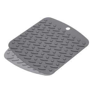 Unique Bargains Silicone Heat Resistant Non-slip Durable Trivet Deep Gray, Light Gray 2 Pcs - 1 of 3