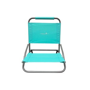 Caribbean Joe Low Steel Outdoor Portable Beach Chair - Teal - 1 of 4