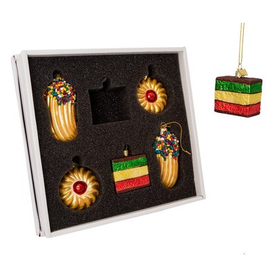 Noble Gems Glass Cookie Holiday Ornament Set, 6-Piece
