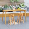 Tangkula 24-Inch Outdoor Wood Bar Stools Set of 4 w/ Round Seat Footrest for Garden - 4 of 4