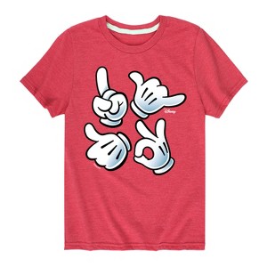 Boys' - Disney - Mickey Hand Emojis Short Sleeve Graphic T-Shirt - 1 of 4