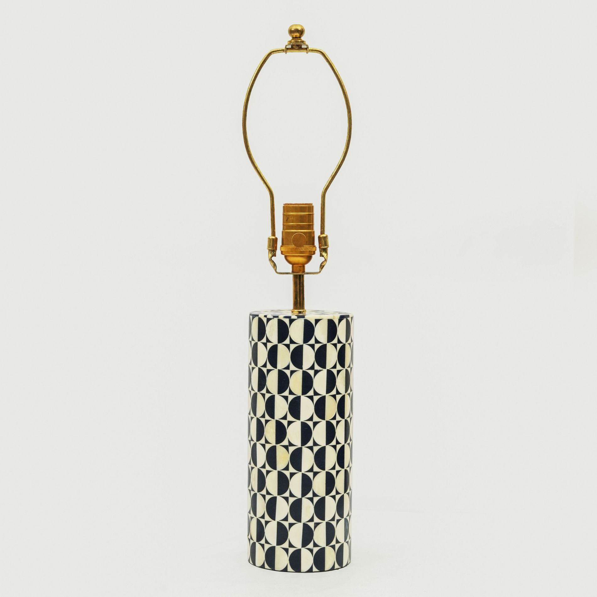 Mela Artisans Geo Handcrafted Bone Inlay Table Lamp Base