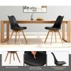 ORRD Set of 4 Medieval Modern Dining Chairs, Black Kitchen & Dining Room Chairs with Wooden Legs - 4 of 4