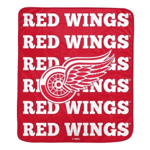 NHL Detroit Red Wings Repeat Logo Wordmark Ultra Soft Blanket - 1 of 1