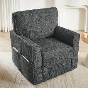 TiramisuBest 360 degree Swivel Chair Accent Barrel Armchair Swivel Sofa Chair with Side Pockets for Living Room, Bedroom and Office - 1 of 4