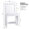 PAGED Vanity Table with Drawers and Lights, Featuring Spacious Drawer, Single-Tier Storage Compartment and 3-Level Adjustable Brightness Lighting - 3 of 4