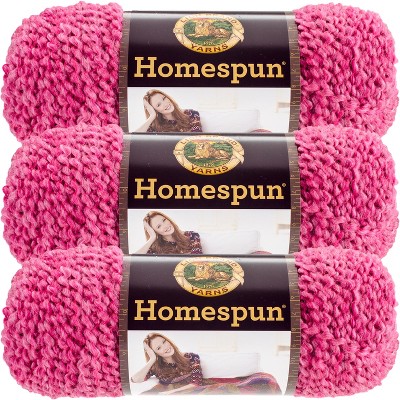 (3 Pack) Lion Brand Homespun Yarn - Peony