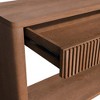 Lyngins Modern 2-Drawer Fluted Entryway Table with Storage, Wood Console Table, Minimalist Natural Wood Veneer Sofa Table for Hallway, Entryway - 4 of 4