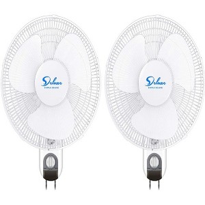 BestParts 16" Wall Mount Fans 2-Pack – Adjustable Tilt, Oscillating, 3-Speed, Quiet Household Fans - 1 of 4