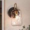 LNC Erharting Polished Gold and Ripple Glass Mason Jar Modern/Contemporary Vanity Lights, 1 Light/ 2 Light/3 Light/4 Light - 2 of 4