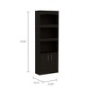 TOAOTBNBO 3-Tier Narrow Bookcase with Storage Cabinet, Tall Bookshelf with 2 Doors Modern Display Book Shelf for Home Office, Black - 3 of 4