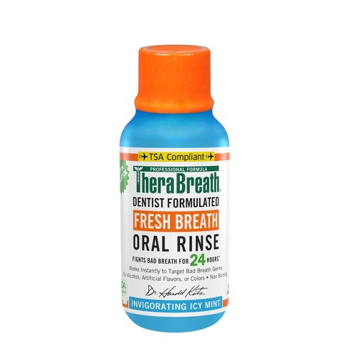 Therabreath Fresh Breath Mouthwash - Icy Mint - Trial Size - 3 Fl Oz ...