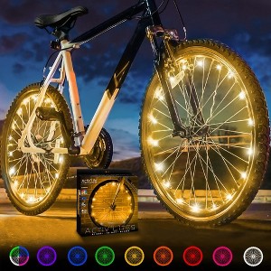 Activ Life Bike Wheel Lights (2 Tire, Gold) Fun Accessory for Cool Beach Cruisers, Top Mountain, BMX Trick, Road - 1 of 4