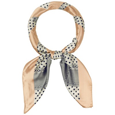 INSPIRE CHIC Women's Polka Dots Satin Silk Like Square Neckerchief Head Wrap Bandanas Neck Scarves
