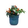 SEVOBAL Planters 3-Piece Modern Ceramic Glossy Flower Pots, Frost-Resistant with Drainage Holes for Indoor, Outdoor, Blue, 19.7"*19.7"*19.7" - 2 of 4
