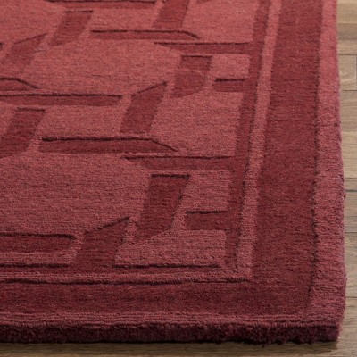 Sealing Wax Red Hand-Tufted Wool Geometric Rectangular Rug 8' x 10'