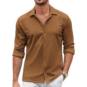 COOFANDY Men's Casual Button Down Shirt Wrinkle Free Shirts Long Sleeve Dress Shirt S-XXXL - 1 of 4
