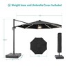 Sonkuki 11FT Round Offset Outdoor Patio Solar LED Cantilever Umbrella Aluminium Pole with Base - 3 of 4