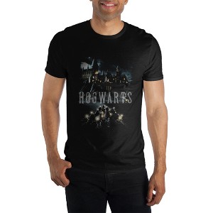 Harry Potter Hogwarts Boats Logo Men's Black Tee Shirt T-Shirt - 1 of 3