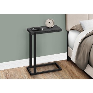 Vynxaria Contemporary C-Shaped Accent Table - Black Laminate Top, Black Metal Frame, 19.25" L x 9.5" W x 25" H - 1 of 4