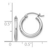 Black Bow Jewelry 2mm, Sterling Silver, Classic Round Hoop Earrings - 14mm (1/2 Inch) - 4 of 4