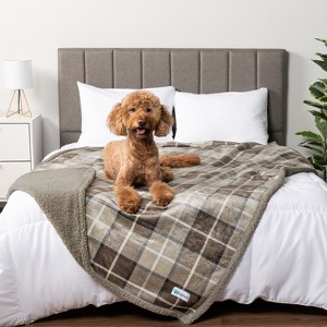 PetAmi Waterproof Dog Blanket for Bed Couch Sofa Cover, Reversible Faux Shearling Fleece Pet Throw - 1 of 4