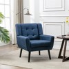 ATJafure Modern Soft Linen Material Ergonomics Accent Chair With Black Legs For Indoor Home Living Room Bedroom Home - 2 of 4