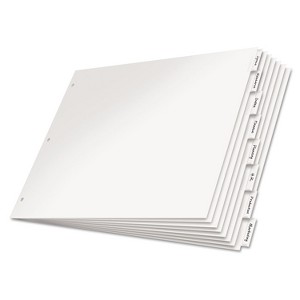Cardinal Paper Insertable Dividers 8-Tab 11 x 17 White Paper/Clear Tabs 84815 - 1 of 2