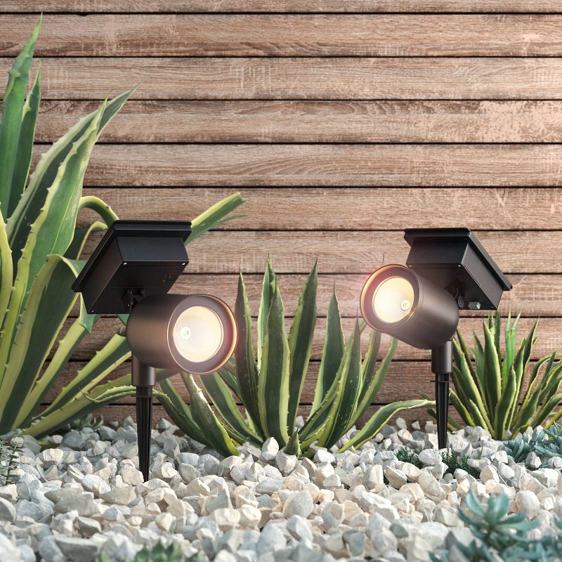 Short Solar LED Outdoor Spot Light Matte Black - Room Essentials&#8482;, 3 of 6