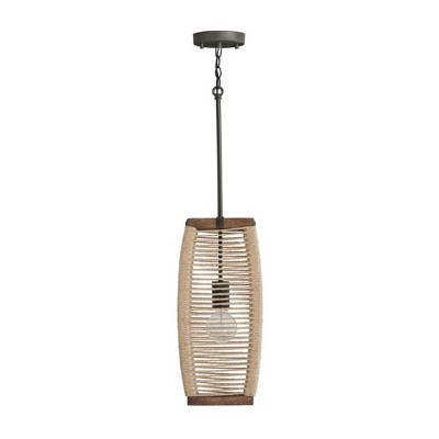 Capital Lighting Jacob 1 - Light Pendant in  Grey Wash/Iron Silk