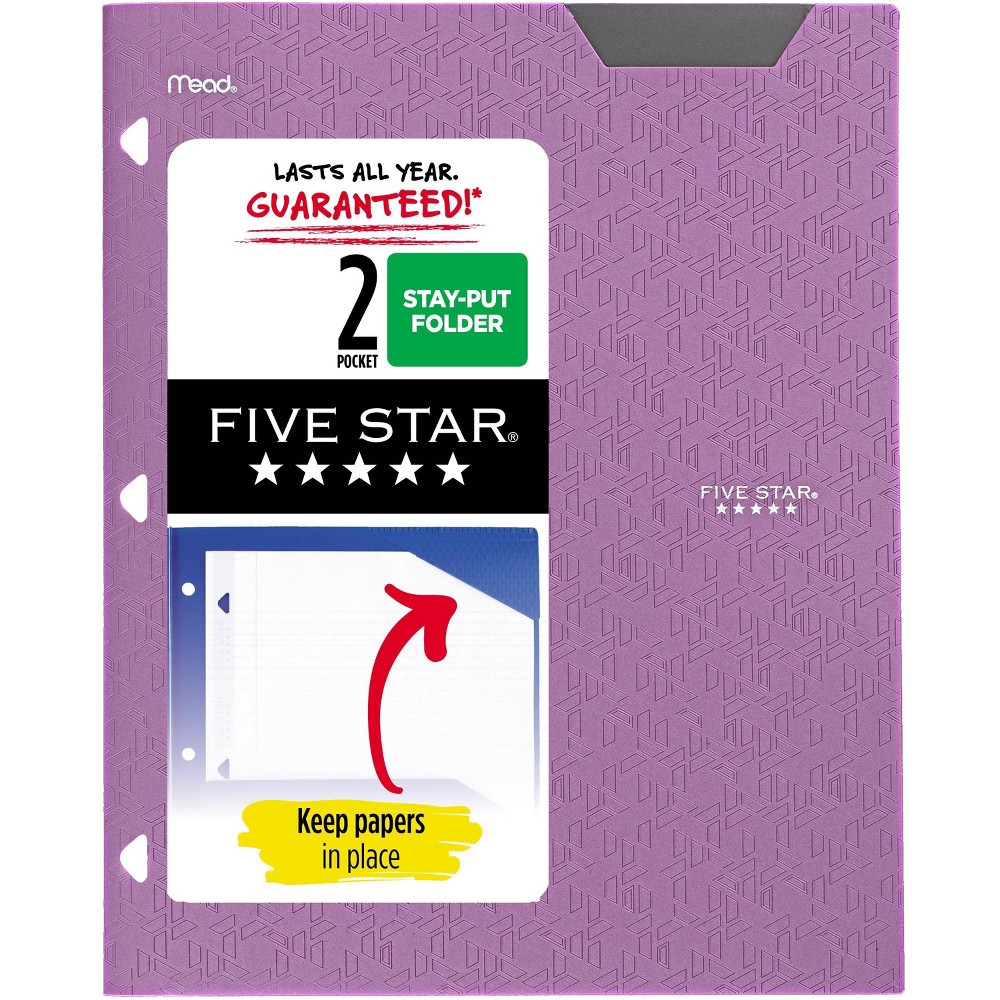 Photos - File Folder / Lever Arch File Five Star 2 Pocket Plastic Folder Purple