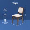 MECO Stakmore Contemporary Premium Solid Wood Dining Compact Folding Chair Set with Fabric Padded Upholstered Seat, Fruitwood, Set of 4 - 3 of 4