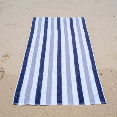 Oversized Beach Towel - 35"x70", 100% Cotton, Cabana Stripe | Quick Dry, Soft & Absorbent - View #7