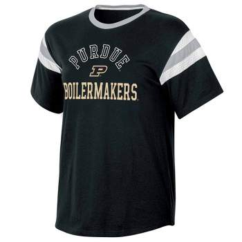 NCAA Purdue Boilermakers Women's Short Sleeve Stripe T-Shirt