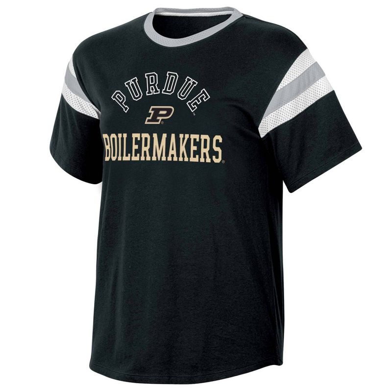NCAA Purdue Boilermakers Women&#39;s Short Sleeve Stripe T-Shirt, 1 of 4