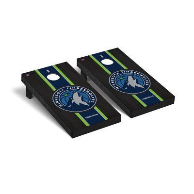 NBA Minnesota Timberwolves Premium Cornhole Board Onyx Stained Stripe Version