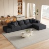 132 inch Beige Chenille L Shaped Sectional Living Room Sofa Set With 6 Pillows for Living Room - 3 of 4