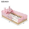 Twin Size Platform Bed Frame Animal-shaped Upholstered Bed for Kid with Storage Bags - ModernLuxe - 3 of 4