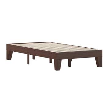 Merrick Lane Eduardo Platform Bed Frame, Solid Wood Platform Bed Frame With Slatted Support, No Box Spring Needed