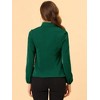 Allegra K Women's Office Solid Turn Down Collar Lace Trim Long Sleeve Button Down Shirt - 4 of 4