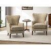 Set of 2 Nikolaus Comfy Living Room Armchair with Floral Fabric Pattern and Wingback | ARTFUL LIVING DESIGN - 2 of 4