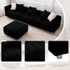 114-Inch Oversized Corduroy Three-Seater Curved Sectional Sofas with Footstool Set Easy Installation - 2 of 4